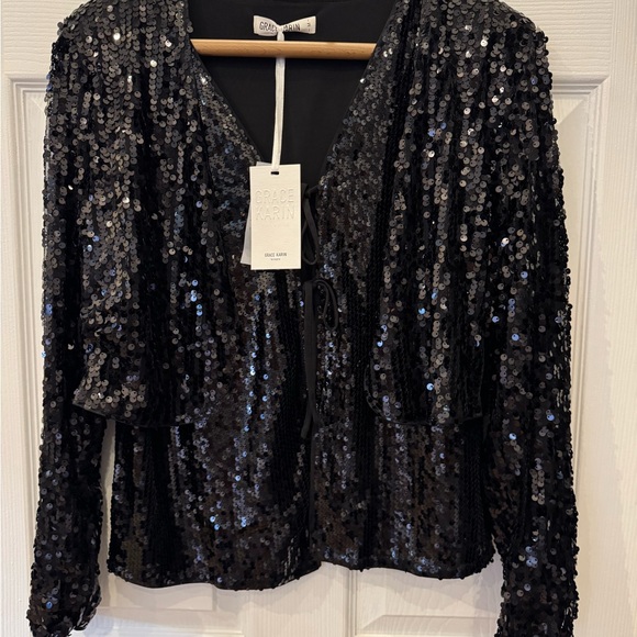 NWT 1135 GRACE KARIN 2 pc sequin top - Picture 1 of 5